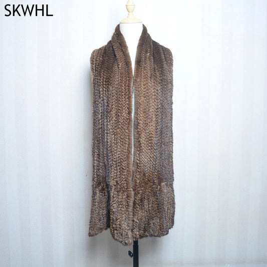 NEW Arrivals Lady Luxury Authentic Real Mink Fur Shawl Scarf Winter 100%Natural Women Mink Fur Real Scarf Shawl Fashion Genuine Mink Fur Ponchos Girls Ladies Luxury Fashion Apparel Accessories Clothing Supplies