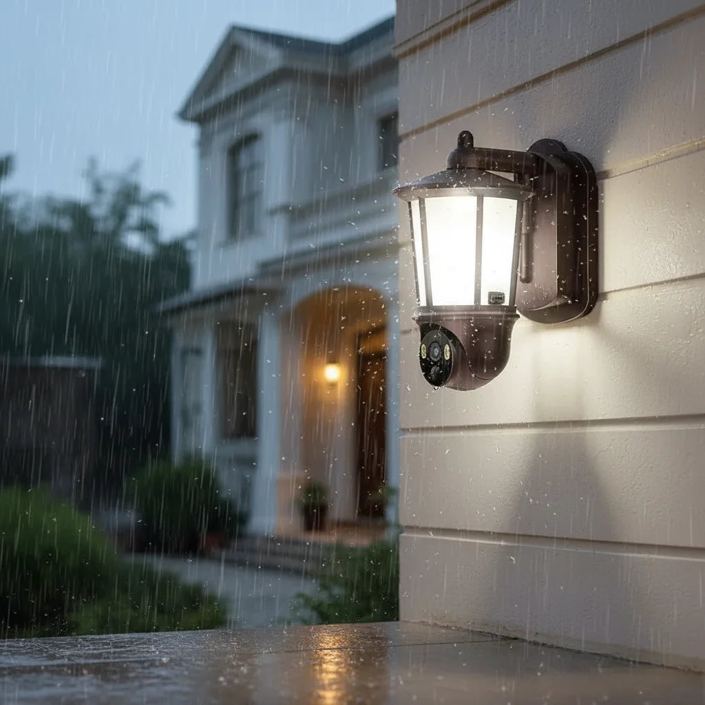 NEW Arrivals Home Villa Floodlight AI Camera 3MP HD Wi-Fi Smart Security PTZ IP  360 Degree Panoramic Two-Way Intercom Outdoor Garden Light Camera Home Security Supplies