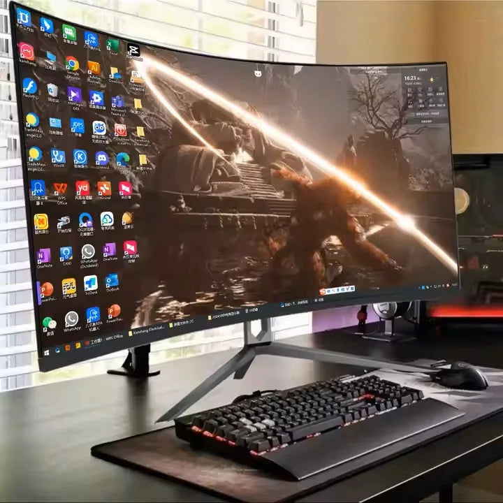 4K Gaming Monitors 27 Inch 34 Inch 144Hz Curved 135%sRGB Frameless LCD Monitor Desktop 3440*1440 Gaming Monitors Electronic Computer Supplies