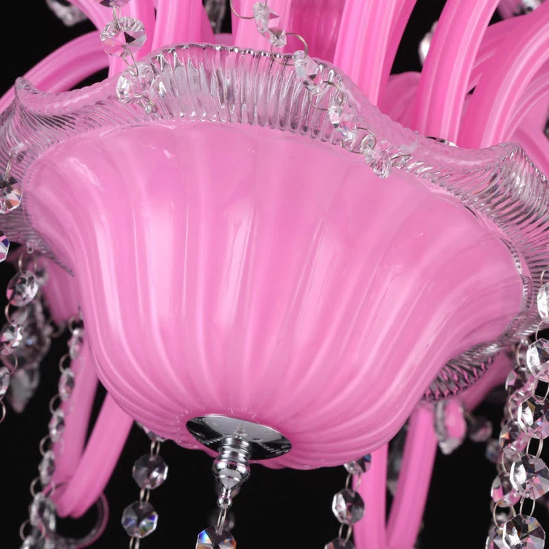 HOT SALE 6/8/10/15/18 Lights Villa Home Living Room Pink Luxury Maria Theresa Crystal Pendent Lamp Art Decoration Girls' Room Candle Lamps  Restaurant Bedroom Luxury Chandelier