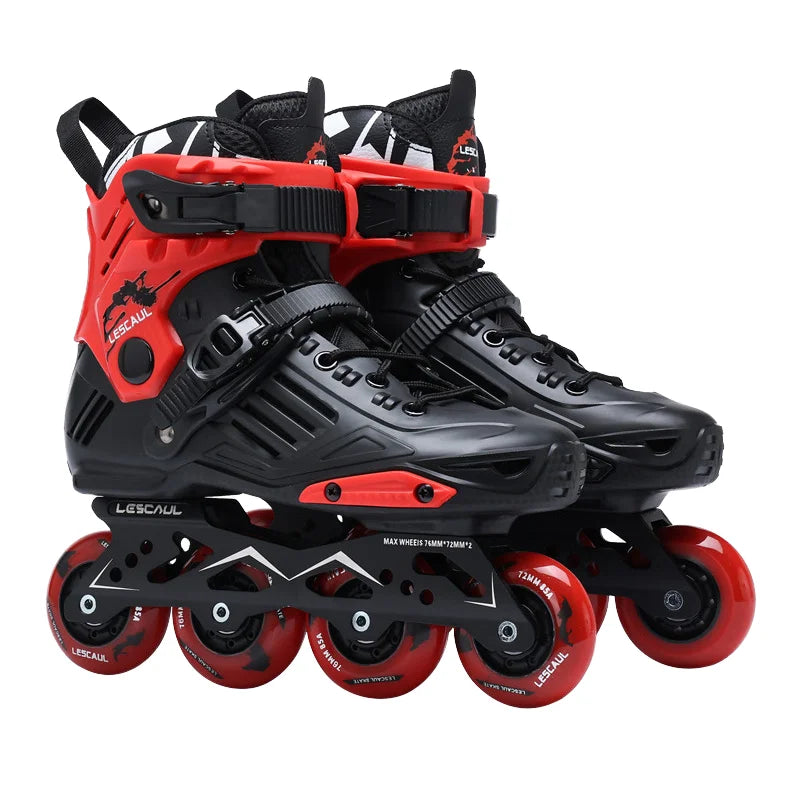 EU 35/46 Large Size Professional Slalom Inline Skates Carbon Fiber Boot 4x80mm Wheels CNC Frame ABEC-9 Precision Bearings Skates Women Men Outdoor Sports Supplies