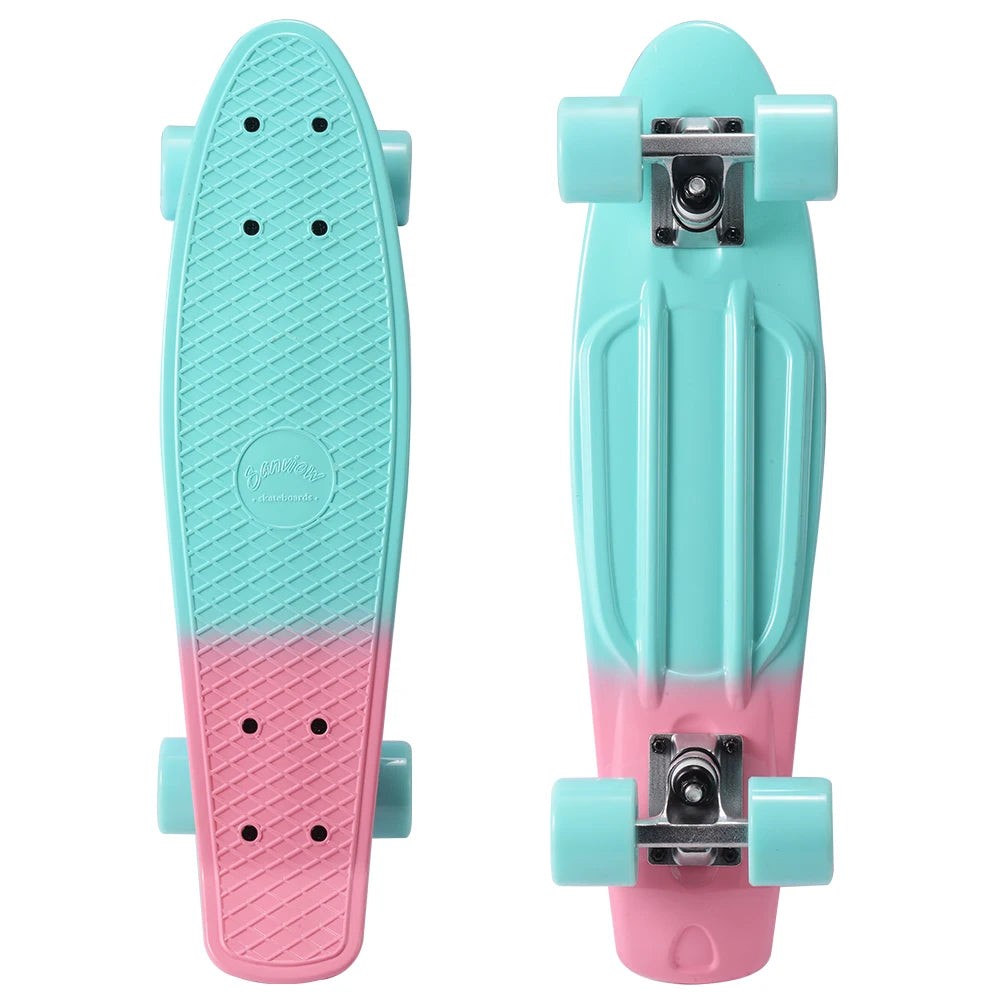 4 Colors Aluminum Trucks Professional Skateboards Penny Board 22 Inch 22*6'' Sturdy PP Plus Fiberglass Deck Mini Cruiser Skateboard for Boys and Girls with EN13613 Outdoor Sport Activities Supplies