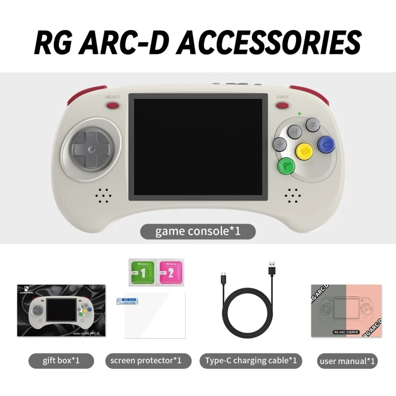 New Arrival  RG ARC-D Multi Languages Handheld Game Console 4-Inch IPS Touch Screen Linux / Android 11 System Portable Video Arcade 128G Computer Gaming Supplies