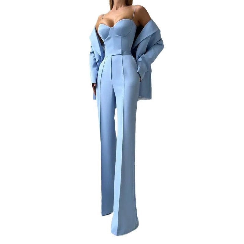 3 PCS Set Boutique HOT Sale Spring/Autumn  New Fashion Temperament Sexy Commuter Suit Corset Pants Jacket Women's Blazer Suit Ladies Sets Luxury Clothing Supplies.