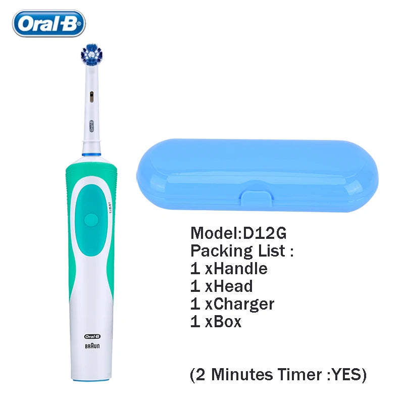 Original Oral-B Set Vitality 2D Electric Toothbrush Rechargeable Smart Teeth Whitening with Replacement Tooth Brush Heads Oral B Nozzles Women Men Oral Hygiene Accessories Personal Care Supplies