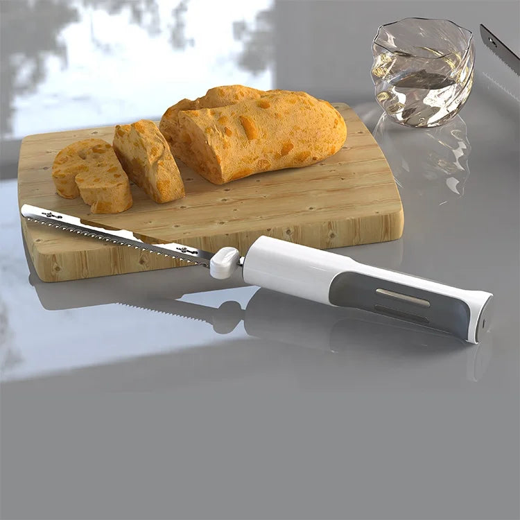 Wireless USB Professional Chef Electric Meat Knives Rechargeable Kitchen Knife Electric Stainless Steel Two Blades Ham Slicing Carving Cutting Sourdough Bread Knife Household Appliances