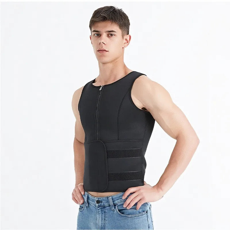 S-3XL Neoprene Men's Body Shaper Waist Trainer Vest Slimming Shirt Sauna Sweat Compression Undershirt Shapewear Fat Burner Workout Tops