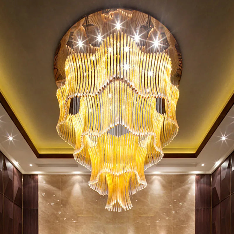 HOT SALE Villa Home Living Room Staircase  Luxury K9 Crystal LED Art Chandelier Hotel Bar Lobby Villa Exhibition Hall Shopping Mall and Hotel Non-Standard Creative Art Decoration Luxury Lighting Supplies