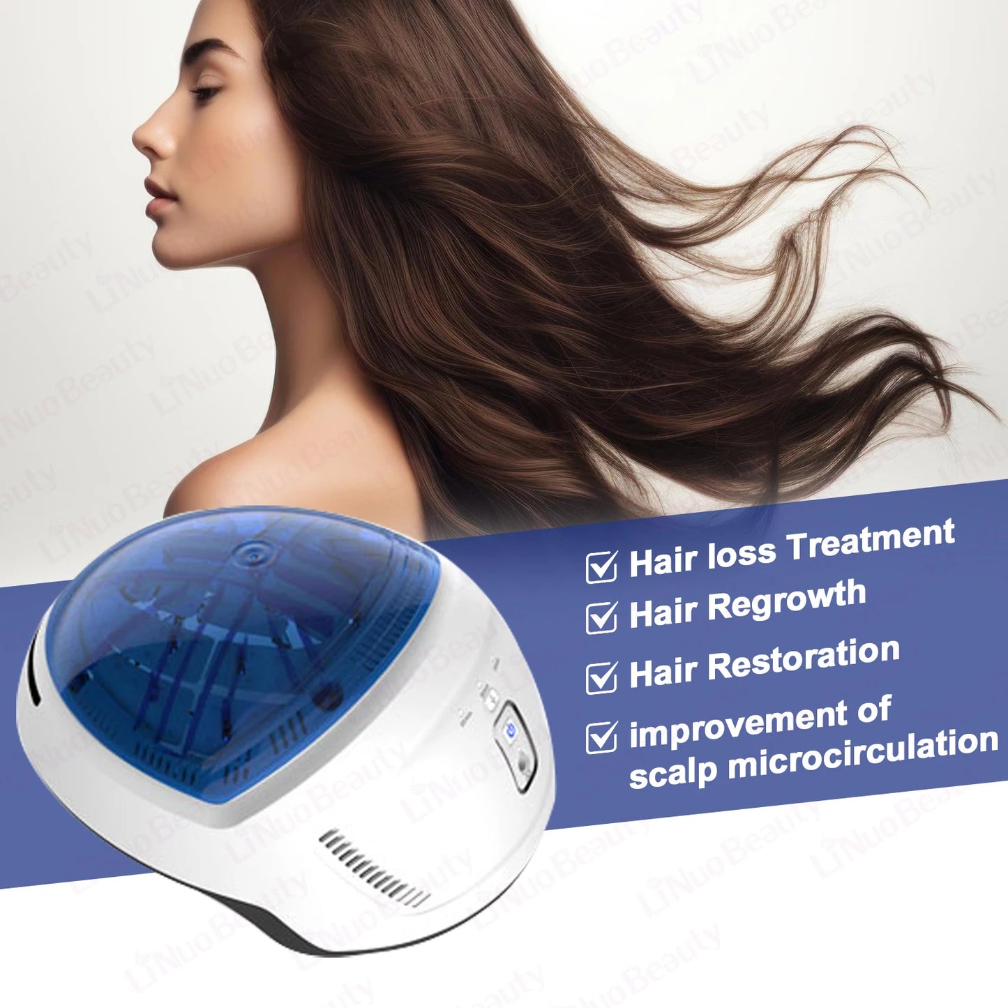 NEW 204 Diodes EMS Medical Laser Hair Growth Scalp Blood Circulation Helmet 650nm Red Light Therapy Cap Anti Hair Loss Baldness Treatment Hair Regrowth Device Women Men Hair Care Supplies.