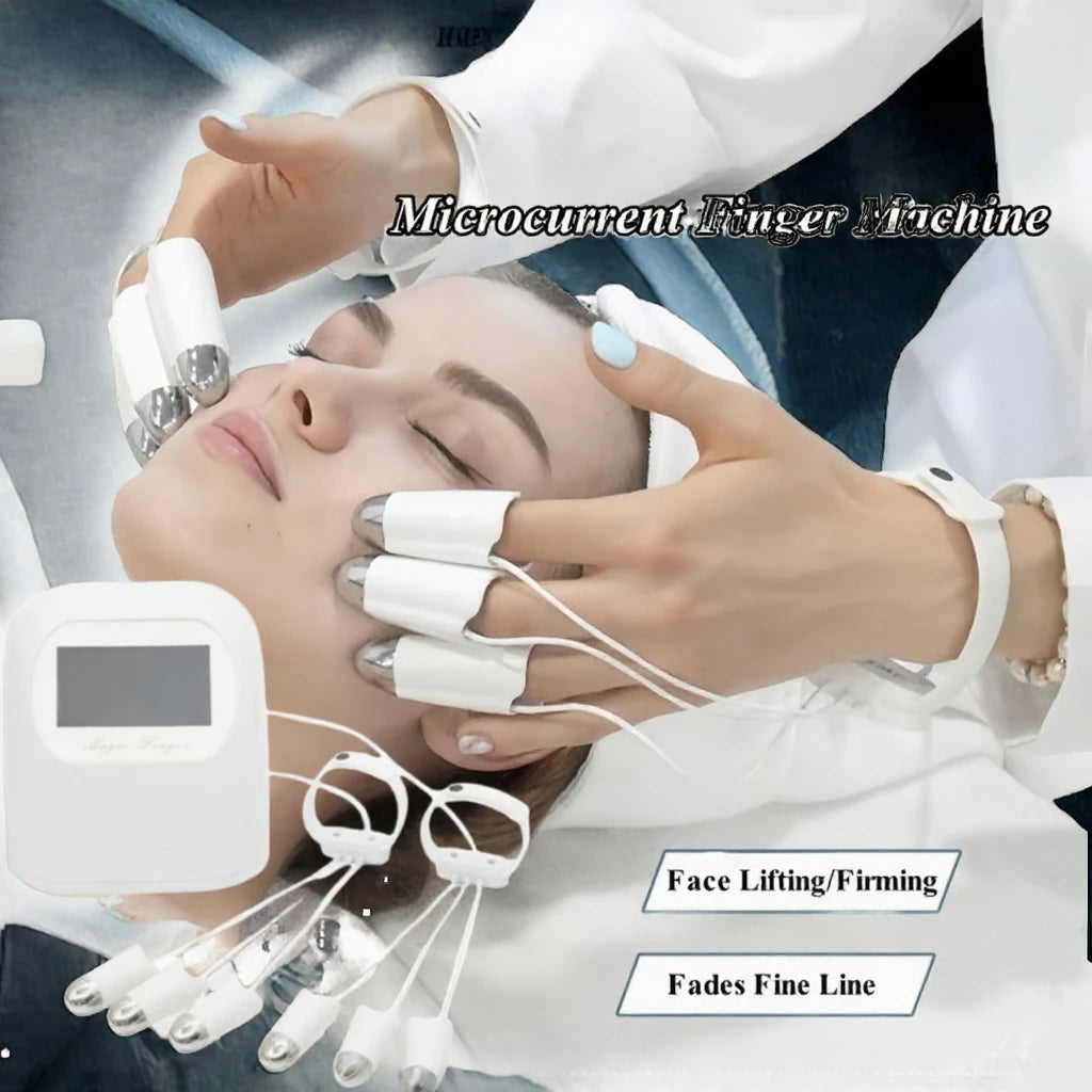 Women EMS NEW Technology T-Face ABS Golden Finger Machine Microcurrent Body Facial Beauty Device with EMS Technology LED UK/EU/AU/US  Plug Lifting Fade Fine Lines Beauty Salon Devices Ladies Skin Care Supplies