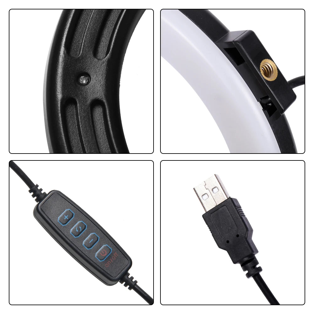 Home Studio Recording 10inch 12inch (160cm) LED Ring Light with Stand, Selfie Ring Light for Photography Makeup Video Recording, Dimmable Fill Light for Live Streaming Broadcast