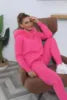 5 Colors New Design Fashion Women's  Wool Tracksuit Cashmere Lounge  Sweater and Pants Set With Real Fox Fur Collar Outdoor Workout Winter Warm Home Wear Women Apparel Supplies Clothing Sets