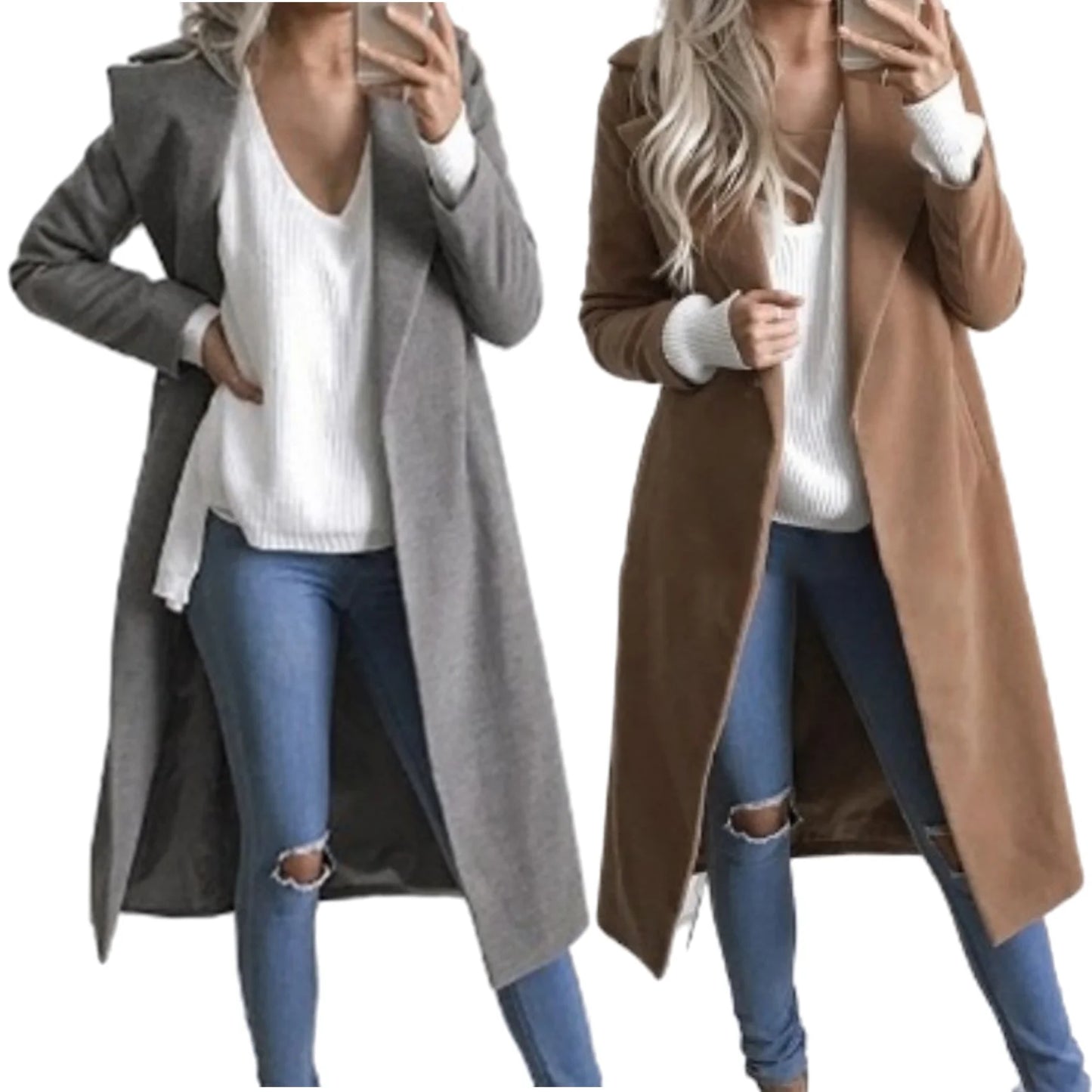 New Styles 5 Colors S-3XL Plus Size Autumn Winter Fashion Leisure Ladies Long Coats for Women Woolen Coat Women Streetwear Apparel Casual Clothing Supplies