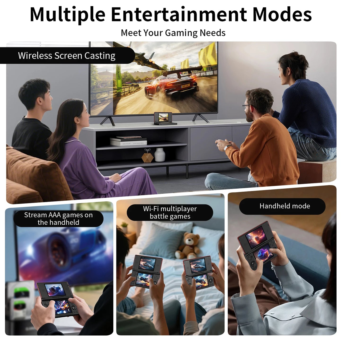 HOT SALE Only Few Units Left RG DS Portable Android Gaming Console Flip Cover Touch Dual Screen 4.0-inch Handheld Game Players 3DS PSP Emulator