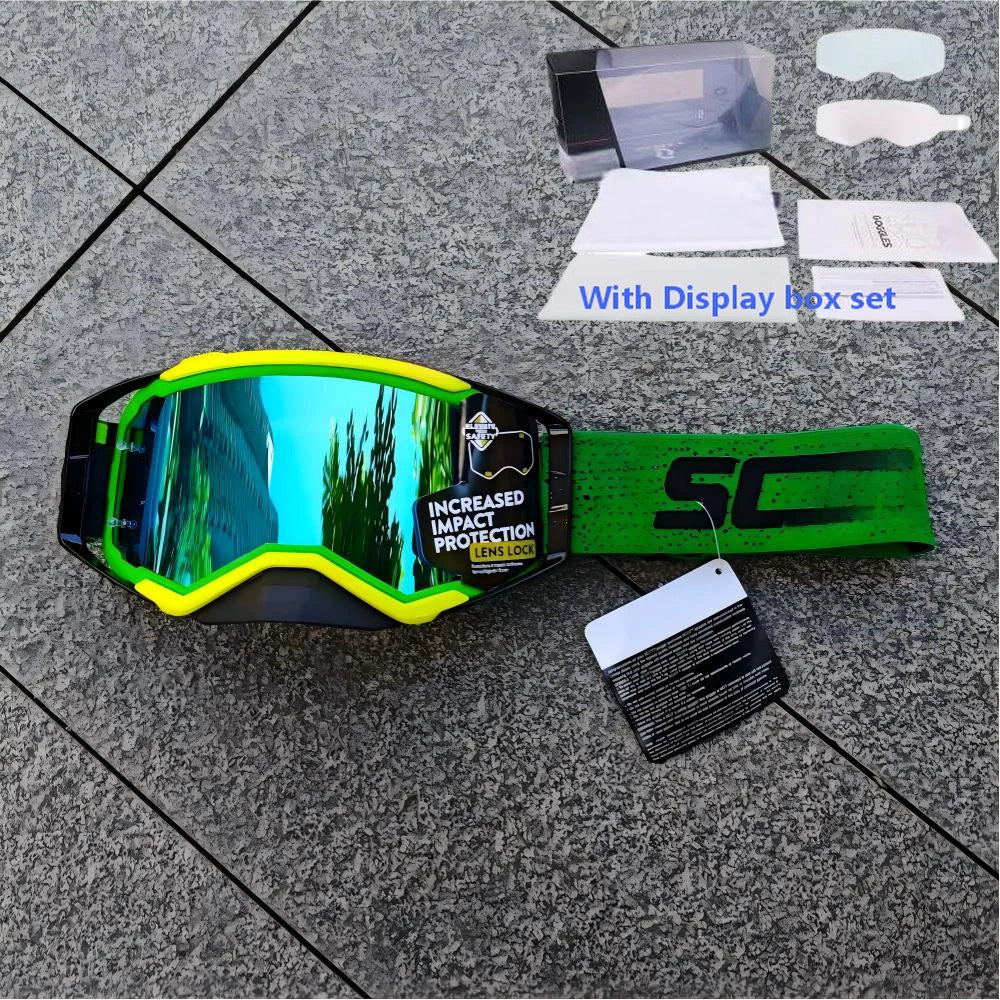 NEW American Motocross Motorcycle Top Quality Professional Goggles Halley Riding Eyewear Windproof Sports Glasses with Display Box Set