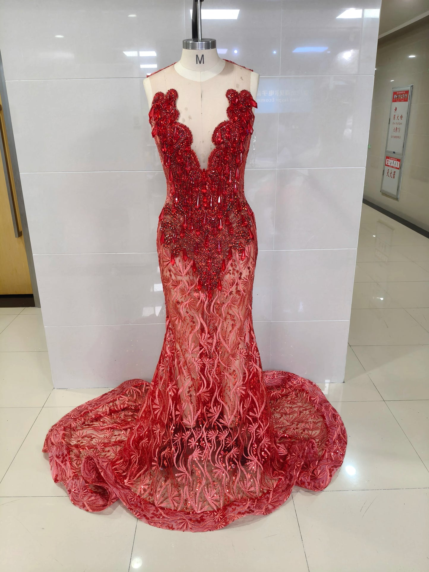 Boutique Gala HOT SALE  NEW Arrivals 20 Colors Luxury See Through  Black Rhinestone Deep V Cut Mermaid Top Quality Celebrities Red Carpet Prom Dress Sheer Mesh Lace Beaded Fringe Long Train Pageant Evening Formal Gown