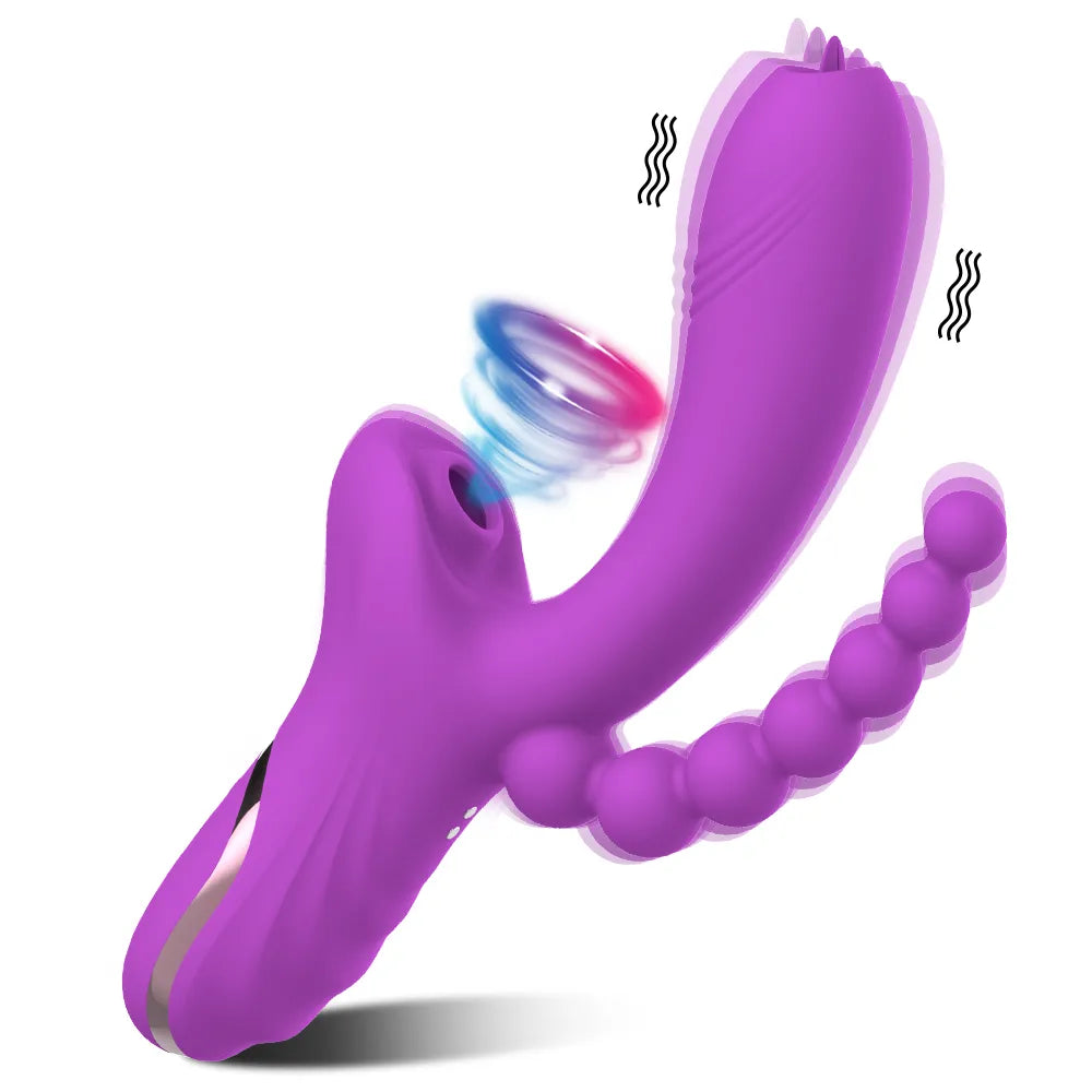 3 In 1 Clit Sucker Vagina Sucking Vibrator Clitoris Stimulator Blowjob Oral Nipple Sex Toys for Adults 18 Women Products