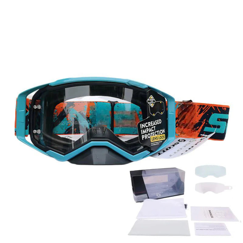 NEW American Motocross Motorcycle Top Quality Professional Goggles Halley Riding Eyewear Windproof Sports Glasses with Display Box Set