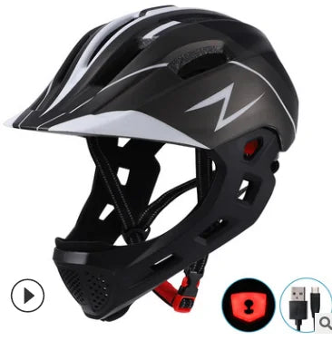 Children Kids Protective Helmets with USB Light & LED Scooters with Skateboards Set Bikes