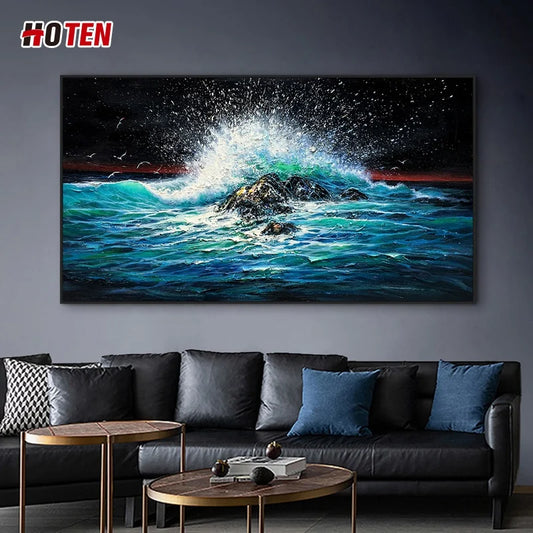 100% Pure Hand-Painted Oil Paints 5 Sizes (120x60cm) (280-140cm) Villa Home Living Room Wall Art Creative Decoration Custom Modern Canvas Handmade Abstract Landscape and Seascape Oil Painting