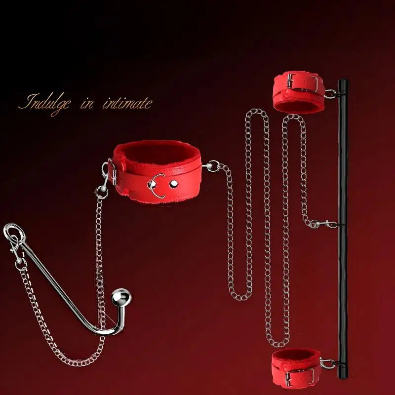 Black/Red Color Polished Stainless Steel Anal Hook Smooth Reusable Adult Intimate Accessory for Couple Role Play BDSM Accessories Fetish Sex Party Tools Adults Sex Toys Supplies