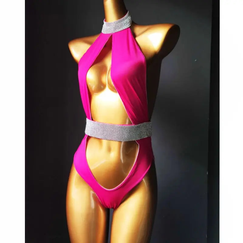 NEW Arrivals Women 4 Colors Luxurious Rhinestone Diamond Swimwear Sexy Ladies  Bling Stones Swimsuit Push Up Hot Selling Girls Ladies Sexy Beachwear