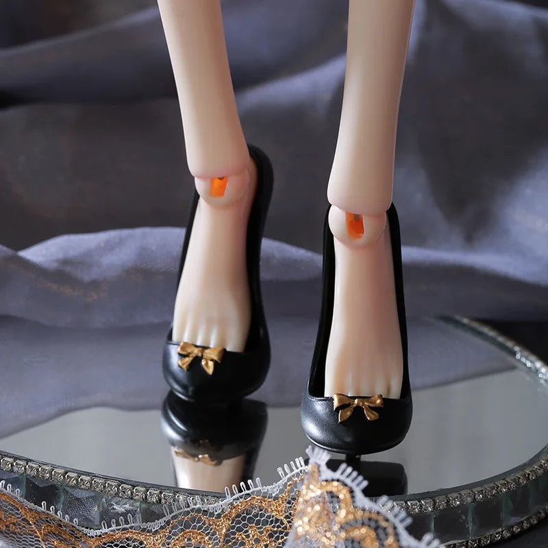 NEW!!!!  Transparent Gold/Lake Blue/Glitter/ Scrub/Silver/Black   Shoes for 1/4 Phyllis Beth  Doll Body about 6.3cm High Heels Resin Material WXS4-121 Women Girls Footwear Supplies Shoes Fashion Products