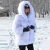10 Colors S-4XL Plus Size Women's Winter Warm Faux Fur Jacket with Hat Splicing Jacket Faux Fur Hooded Jacket Top Quality Snow Boots Outerwear Jackets Women Winter Apparel Supplies