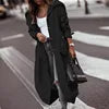 4 Colors S-XL Women's Long Trench Coat Ladies Autumn Jacket Long Sleeve Turn Down Collar Pockets Zipper Up Trench Coats Windbreaker Woman Casual Clothing Supplies