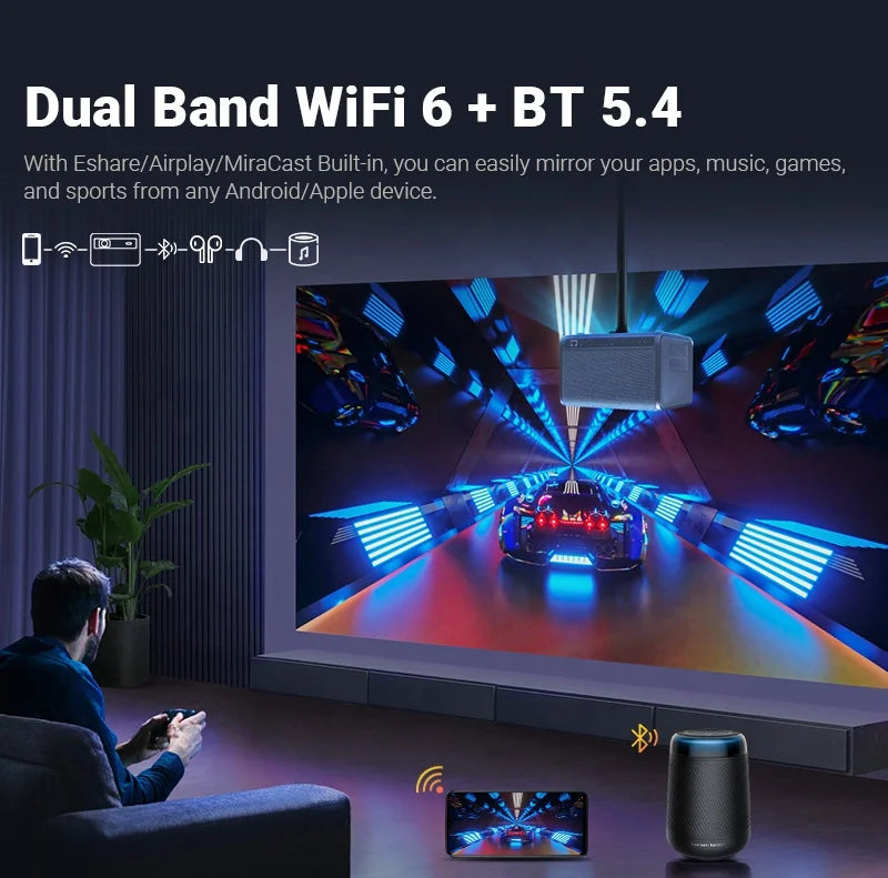 Home Top Quality Auto Focus Native 1080P Outdoor LCD Home Theater High Lumen 800ANSI HI-FI STEREO Portable Business Projector
