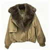 NEW Arrivals 4 Colors S-2XL Women's Autumn Winter Warm Brown Artificial Suede Biker Jacket Oversized Faux Fur Collar Asymmetric Zip Cropped Coat Women's Faux Fur Coats Winter Outerwear Coats