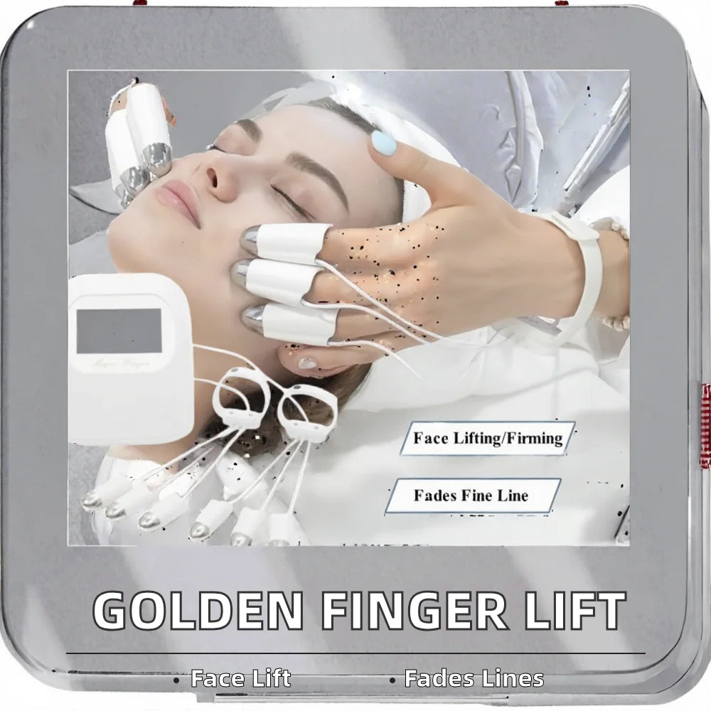 Women EMS NEW Technology T-Face ABS Golden Finger Machine Microcurrent Body Facial Beauty Device with EMS Technology LED UK/EU/AU/US  Plug Lifting Fade Fine Lines Beauty Salon Devices Ladies Skin Care Supplies