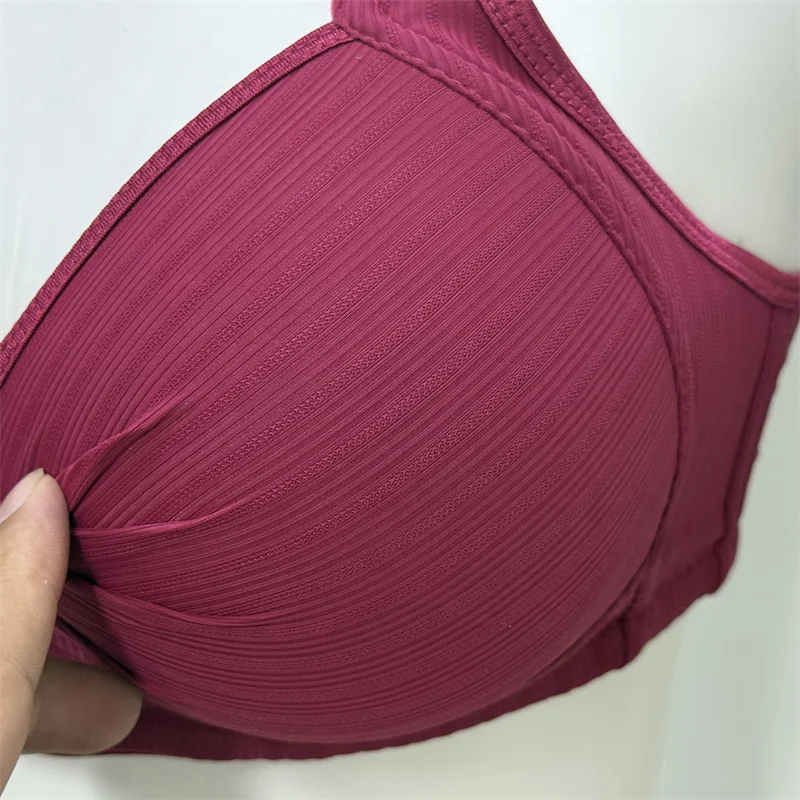 10 Colors Extra Plus Size One Piece Breathable Full Cup Back Closure Strappy Back Adjusted Straps Wire Free Women Bra Ladies Underwear Apparel Accessories