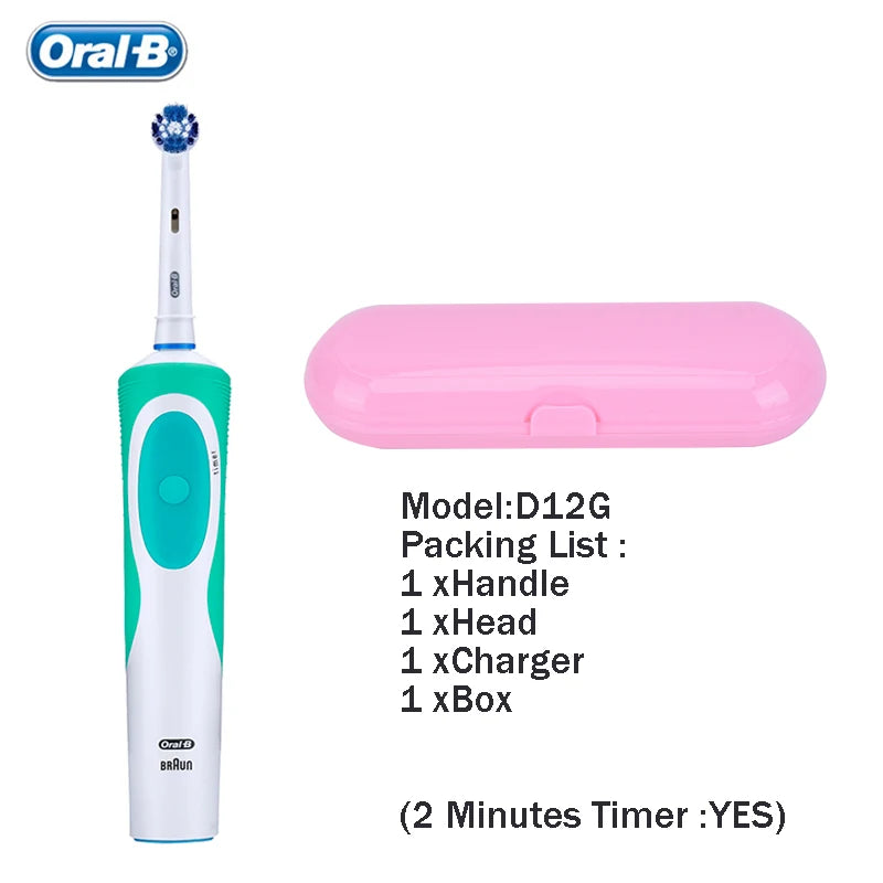 Original Oral-B Set Vitality 2D Electric Toothbrush Rechargeable Smart Teeth Whitening with Replacement Tooth Brush Heads Oral B Nozzles Women Men Oral Hygiene Accessories Personal Care Supplies
