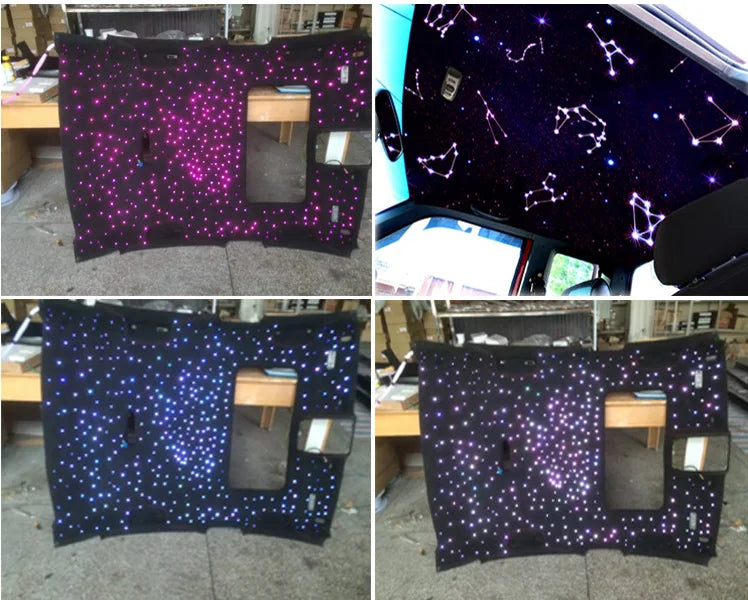 Galaxy Lights 16W RGBW Car Roof Star Light Interior LED Starry Ceiling Led Fiber Optic Lights App Control Dynamic Symphony Atmosphere Planet Starlight Decorative Projector Vehicle Lighting Decor Accessories