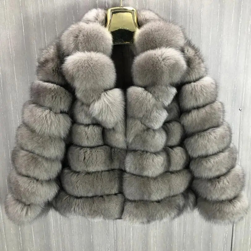 8 Colors S(45-55Kg)- 6XL(100Kg-110Kg) Plus Size Women's Real Fox Fur Coat Detachable Transform Jacket Removable Vest Thick Warm Solid Fur Ladies Luxury Fashion