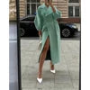 8 Colors S-2XL New Retro Court Style Lantern Sleeve Women's Large Lapel Tweed Jacket Long Coat New Fashion for Wedding Guest Evening Party Business Dinner Prom Luxury Woolen Cotton Maxi Coats Ladies Luxury Apparel Supplies