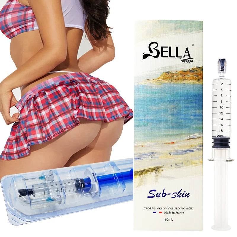 20ml (8-18 Months Duration) Sub-Skin Buttocks/Penis/Breast/Lips 24mg Injectable Dermal Filler - High Elasticity HA for Buttock Augmentation Body Volume Gel Serum Pure Hyaluronic Acid Dermal Filler Injection Women Men Body Car
