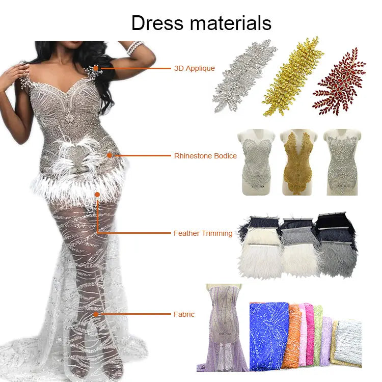 18 Colors One Size (86x45cm) Women's Luxury Rhinestones Crystal  Bodice Appliques Crystal Panel Celebrities Dress Wedding Guest Party Prom Sexy Evening Party Mini Gown Ladies Luxury Clothing Supplies