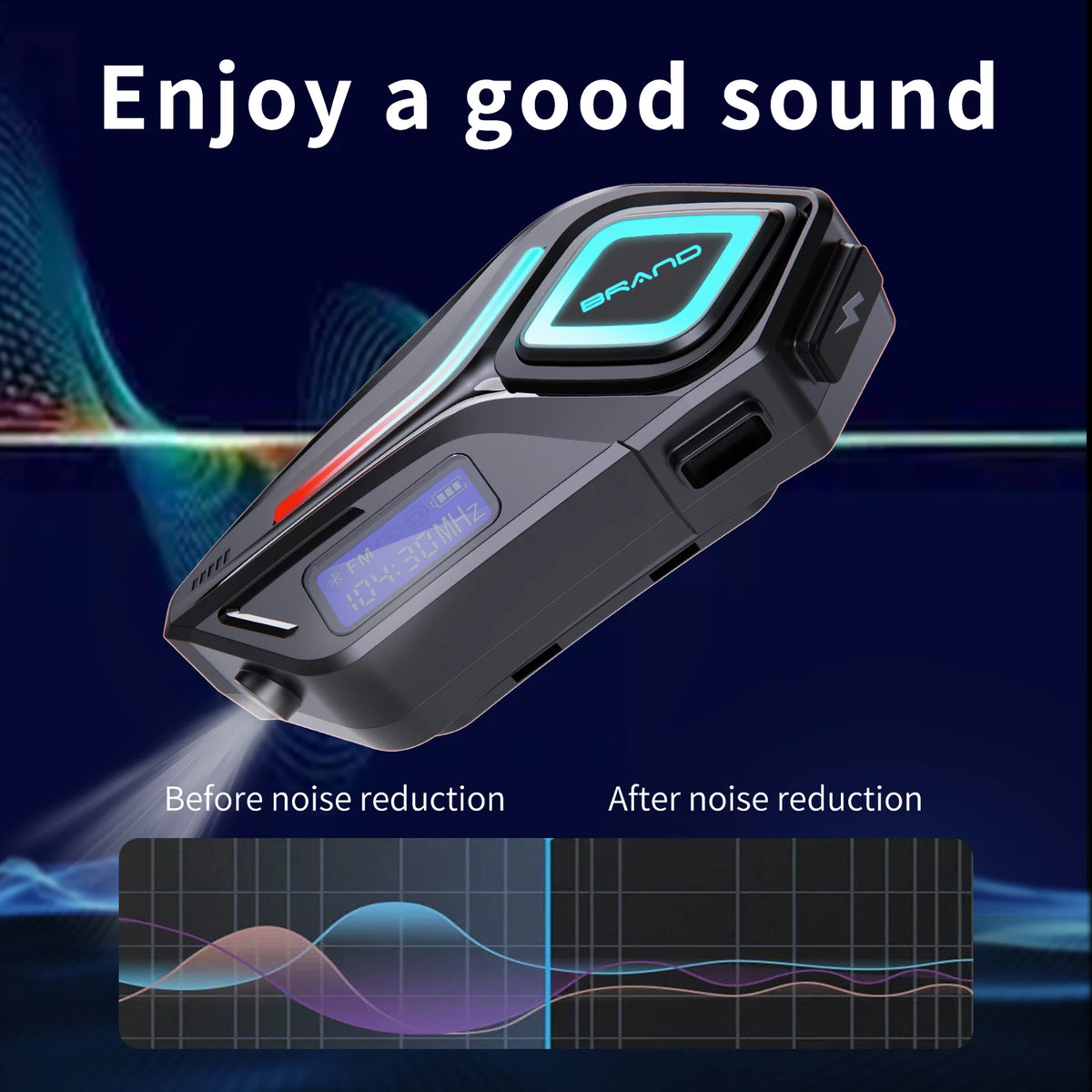 K08 RGB LED Motorcycle Helmet Voice Control BT Wireless Bluetooth Headset Auto Answer/Call Music Control Noise/Wake Non-Noise Cancelling TWS Earphones Headphones