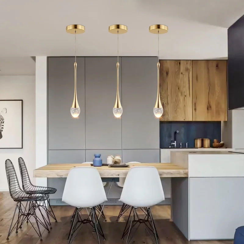 Home Indoor Bedroom Bedside Small Pendant Light Luxury K9 Crystal Hanging Lamp TV Background Wall Bar Counter Single Head Crystal Chandelier Home Lighting Supplies