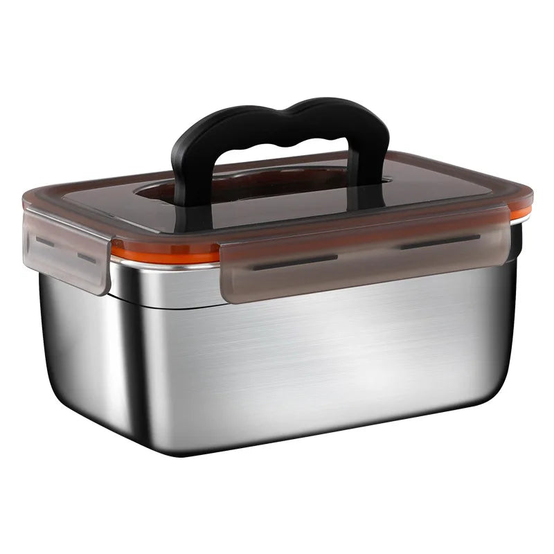 4 PCS Set 550/1100/190/3500ml  Stainless Steel Food Storage Box With Transparent Lid Multipurpose Food Container Crisper Box for Fruit/Vegetable/Meat Storage Home Restaurants Cookware Supplies