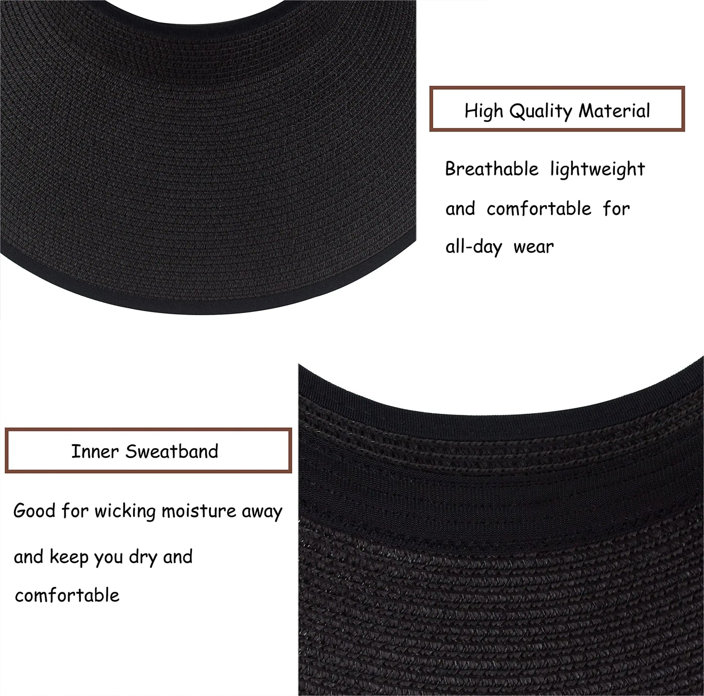New Women Roll Up Sun Visor Wide Brim Straw Hat Summer Foldable Packable UV Protection Cap for Beach Travel Bonnet