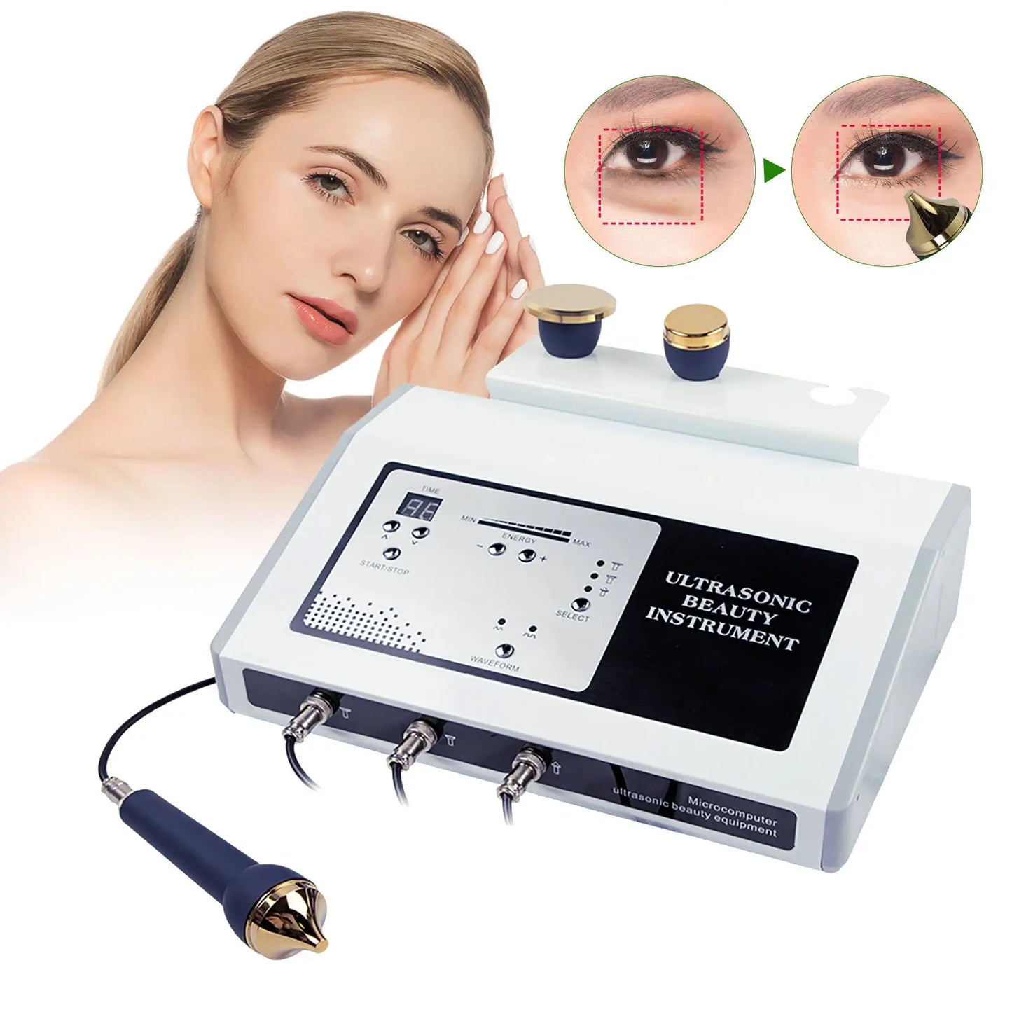 3 in 1 Home Use Skin Care Facial Machine for Face Lifting Skin Rejuvenation Wrinkle Eyes Dark Circles Remover  Anti-Aging System Women Beauty Salon Devices Skin Care Supplies