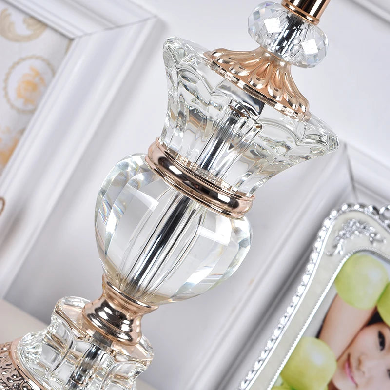 NEW Wedding LED Luxury Crystal Contemporary Decorative Light Home Villa Bedside Bedroom Living Room Luxury Lampshade Hotel Natural Crystal Table Lamps