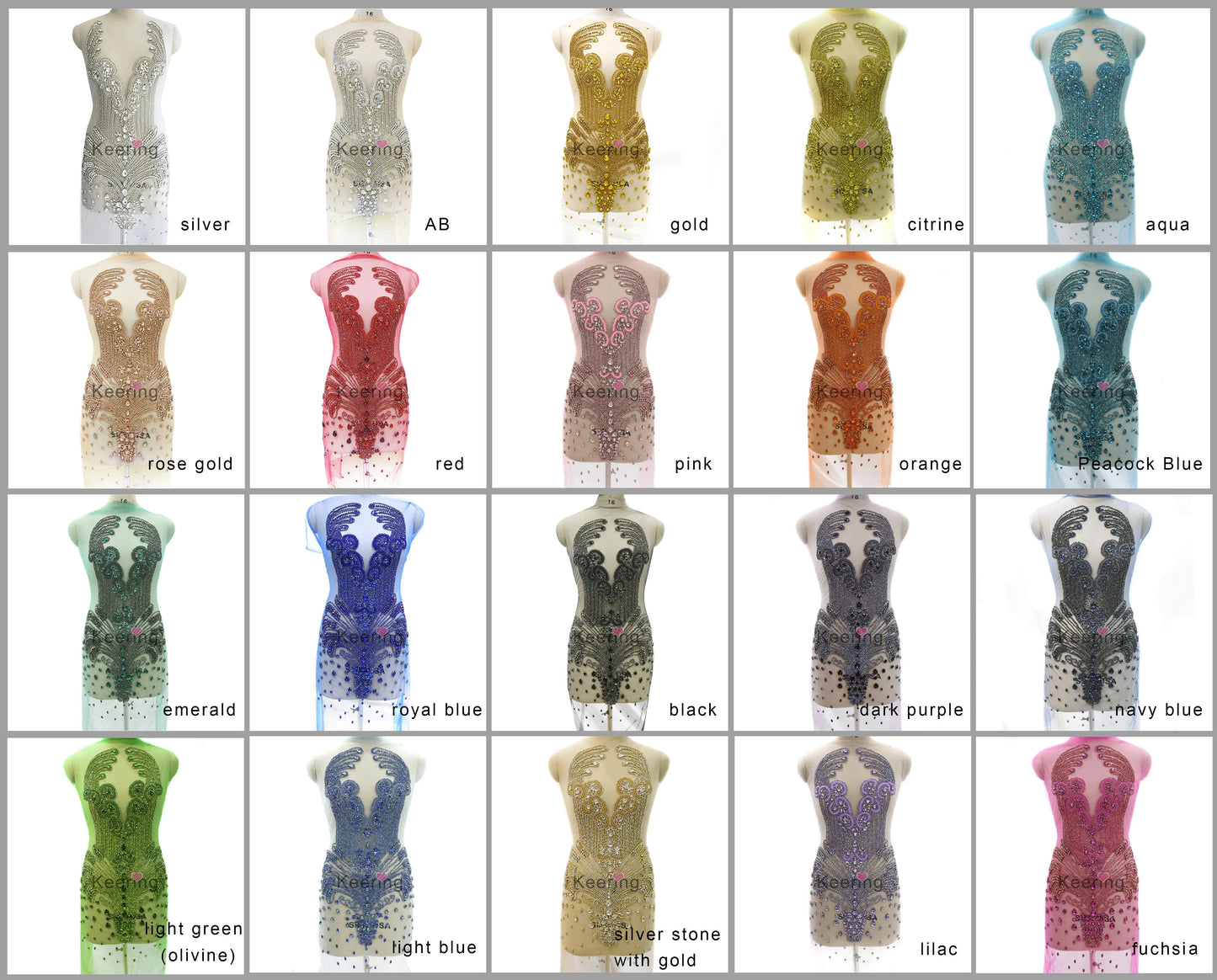 18 Colors One Size (86x45cm) Women's Luxury Rhinestones Crystal  Bodice Appliques Crystal Panel Celebrities Dress Wedding Guest Party Prom Sexy Evening Party Mini Gown Ladies Luxury Clothing Supplies