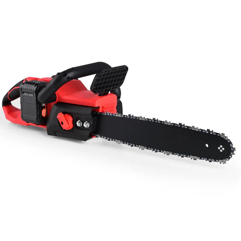 NEW Set 16-inch 15000mAh Rechargeable Household Small Handheld Electric Chain Saw Trees Pruner High-Power + 2 Lithium Batteries + 2 PCS Chain  Logging Saw Woods Branches Pruning Cutting Machine
