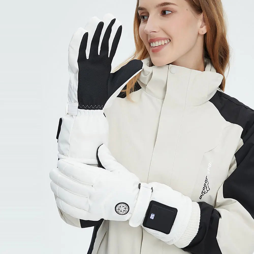 NEW USB Rechargeable Heated Gloves Electric Heating Gloves Motorcycle Snowboard Gloves Hand Warm Touch Screen Sport Ski  Gloves Outdoor Sports Apparel Accessories