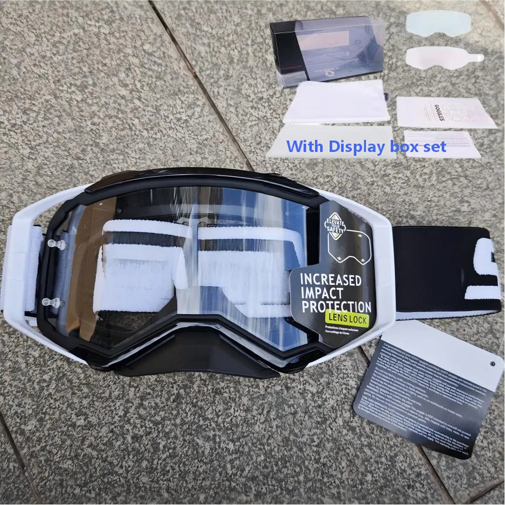 NEW American Motocross Motorcycle Top Quality Professional Goggles Halley Riding Eyewear Windproof Sports Glasses with Display Box Set