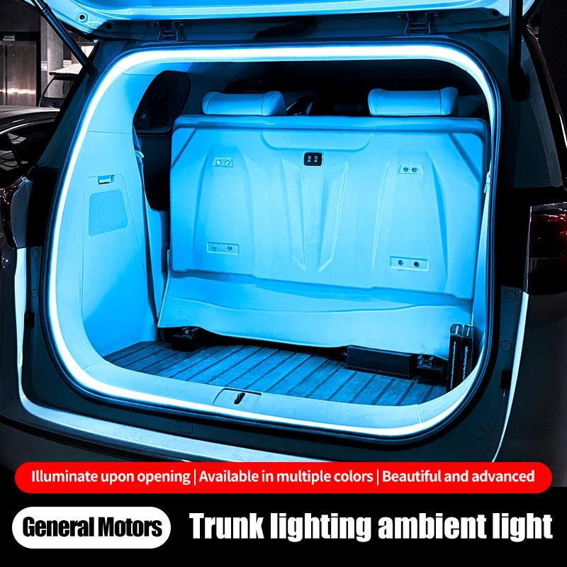 4M U Car Trunk Led Light Strip 6 Colors High-Brightness Trunk Ambient Lighting Flexible Silicone LED Light Strip for Auto Accessories